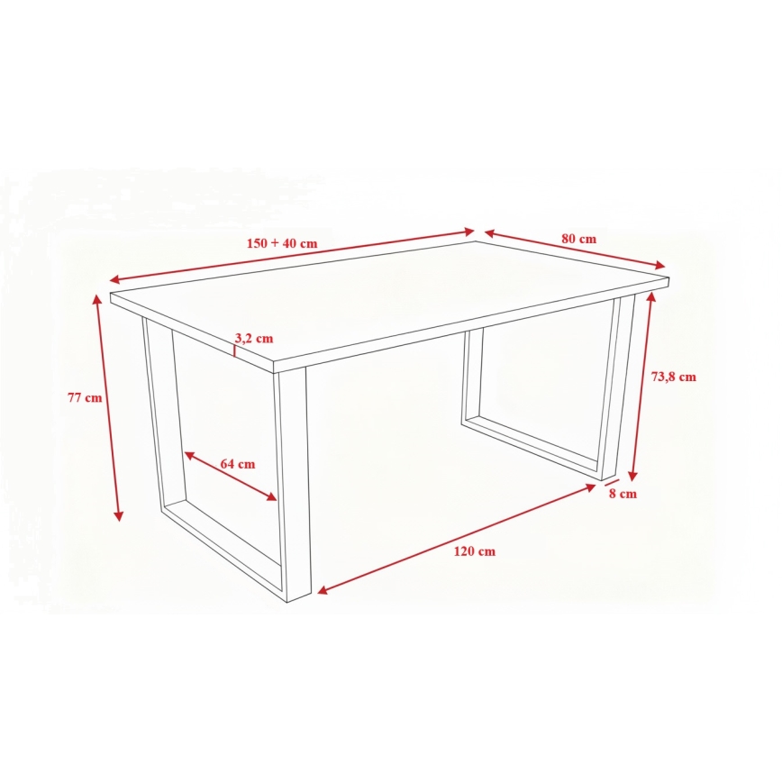 Izvelkams ēdamgalds COLIN ozols