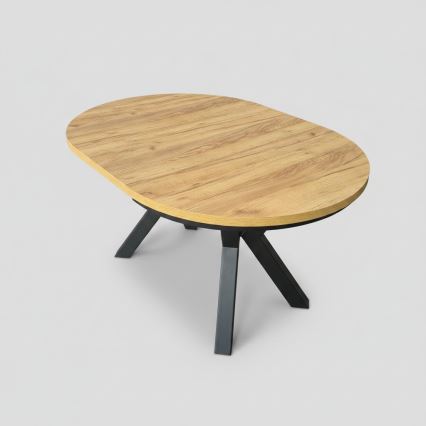 Izvelkams ēdamgalds CONVI 100/140x73 cm ozols craft/melns