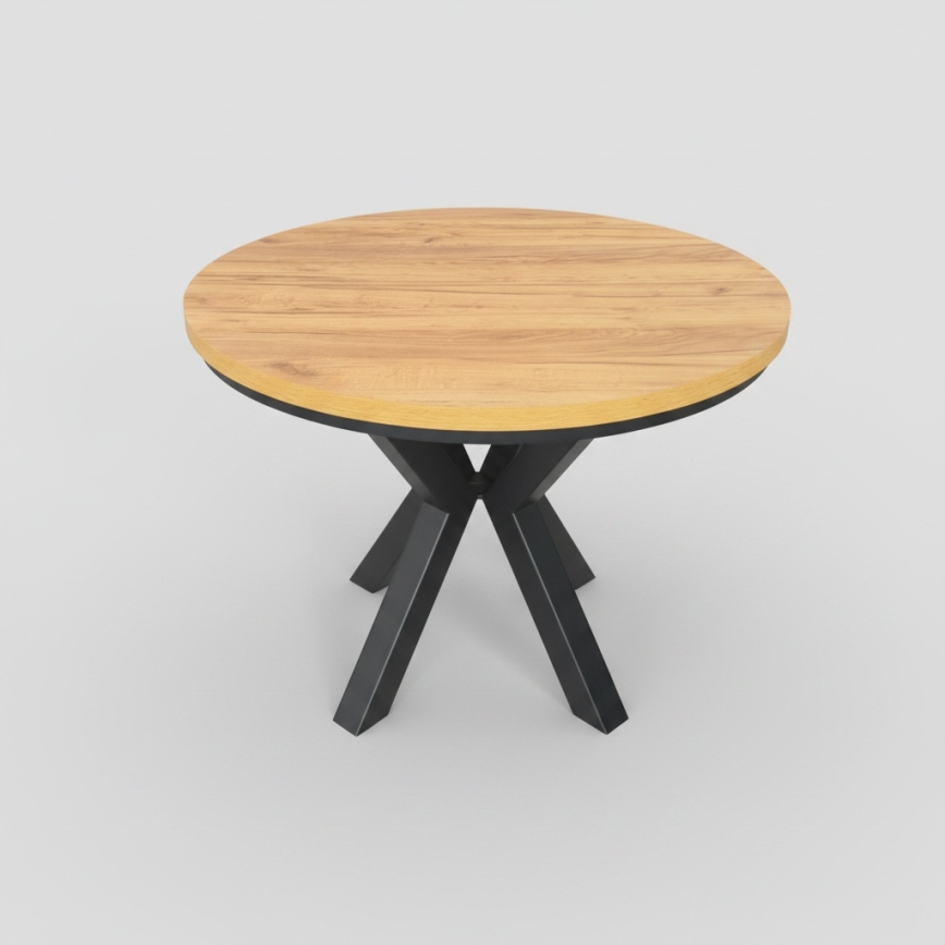 Izvelkams ēdamgalds CONVI 100/140x73 cm ozols craft/melns