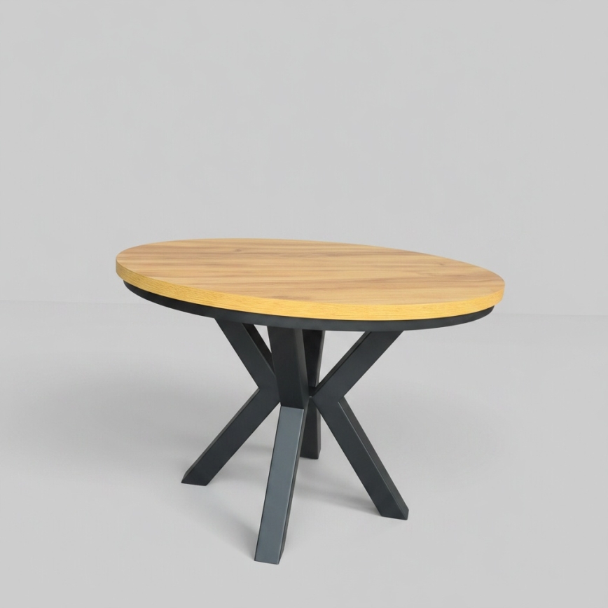 Izvelkams ēdamgalds CONVI 100/140x73 cm ozols craft/melns