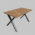 Izvelkams ēdamgalds DOMO 150/190x80 cm Lefkas ozols/melns