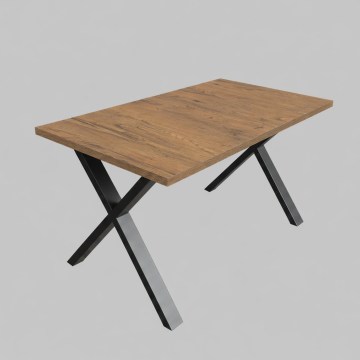 Izvelkams ēdamgalds DOMO 150/190x80 cm Lefkas ozols/melns