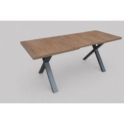 Izvelkams ēdamgalds DOMO 150/190x80 cm Lefkas ozols/melns