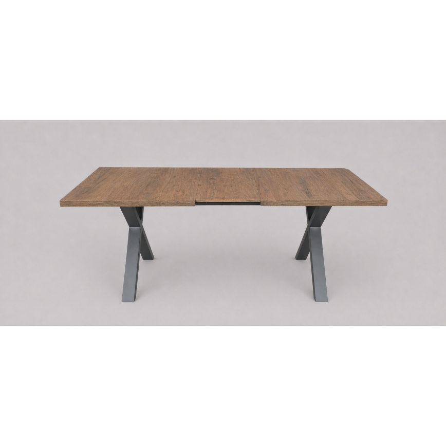 Izvelkams ēdamgalds DOMO 150/190x80 cm Lefkas ozols/melns