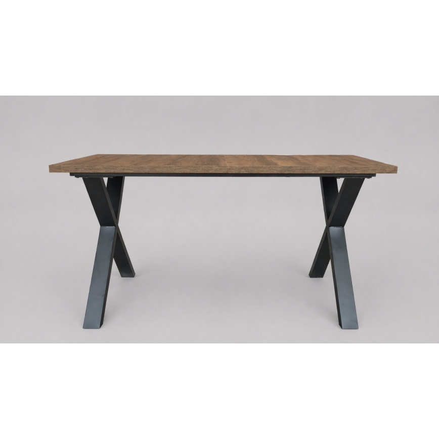 Izvelkams ēdamgalds DOMO 150/190x80 cm Lefkas ozols/melns