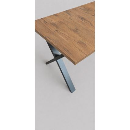 Izvelkams ēdamgalds DOMO 150/190x80 cm Lefkas ozols/melns