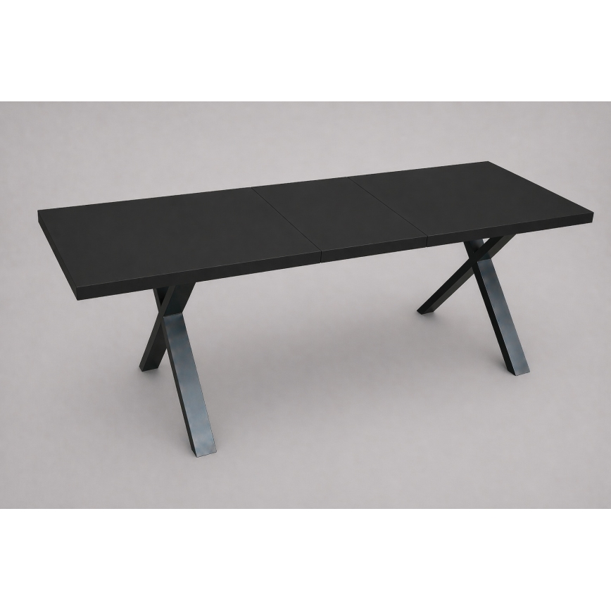 Izvelkams ēdamgalds DOMO 150/190x80 cm melns