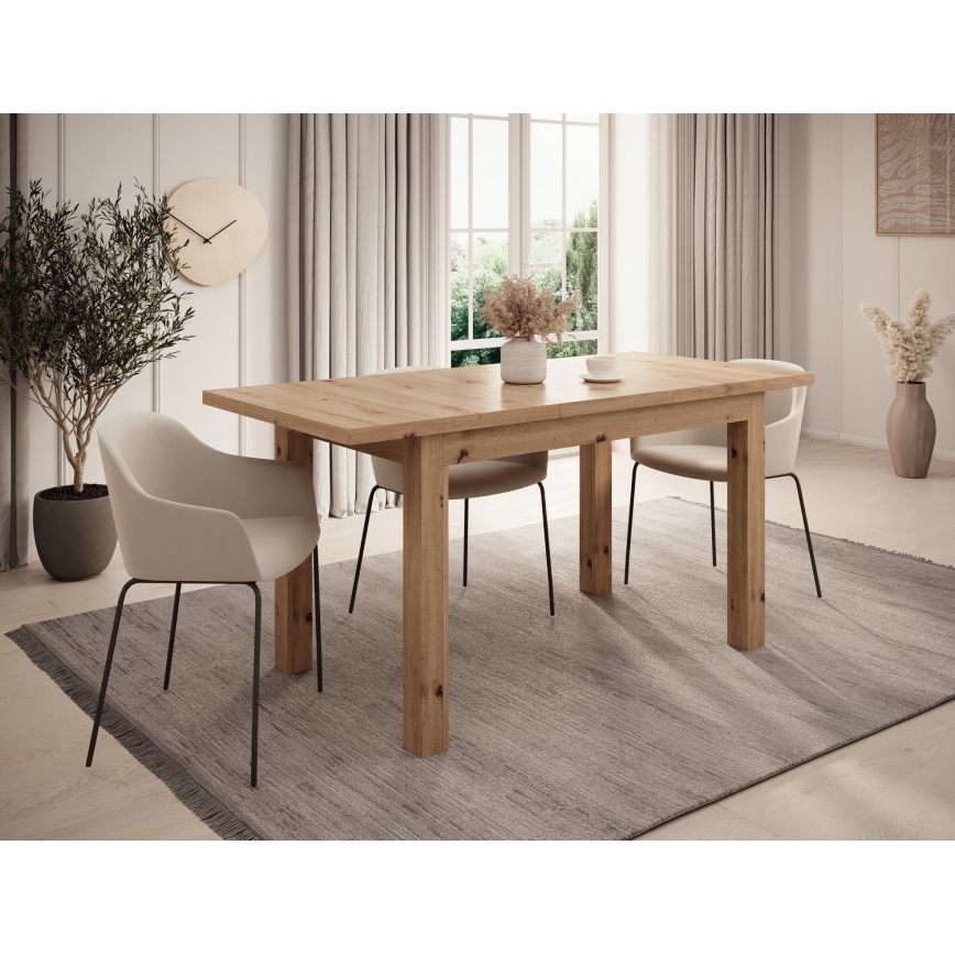 Izvelkams ēdamgalds DOO 120/160x75 cm dub artisan