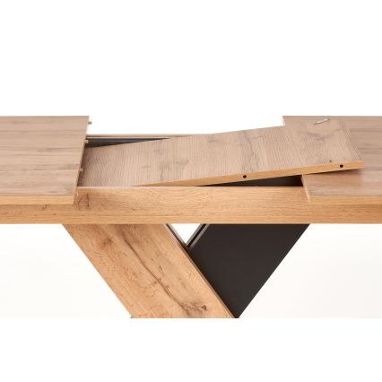 Izvelkams ēdamgalds DROM 130/175x85 cm Wotan ozols/melns