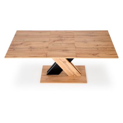 Izvelkams ēdamgalds DROM 130/175x85 cm Wotan ozols/melns
