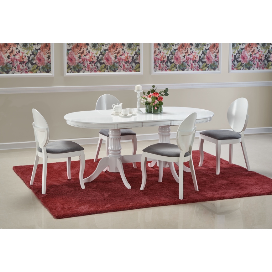 Izvelkams ēdamgalds FUERTE 150/190x90 cm balts