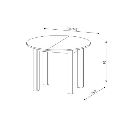 Izvelkams ēdamgalds WILY artisan ozols/melns