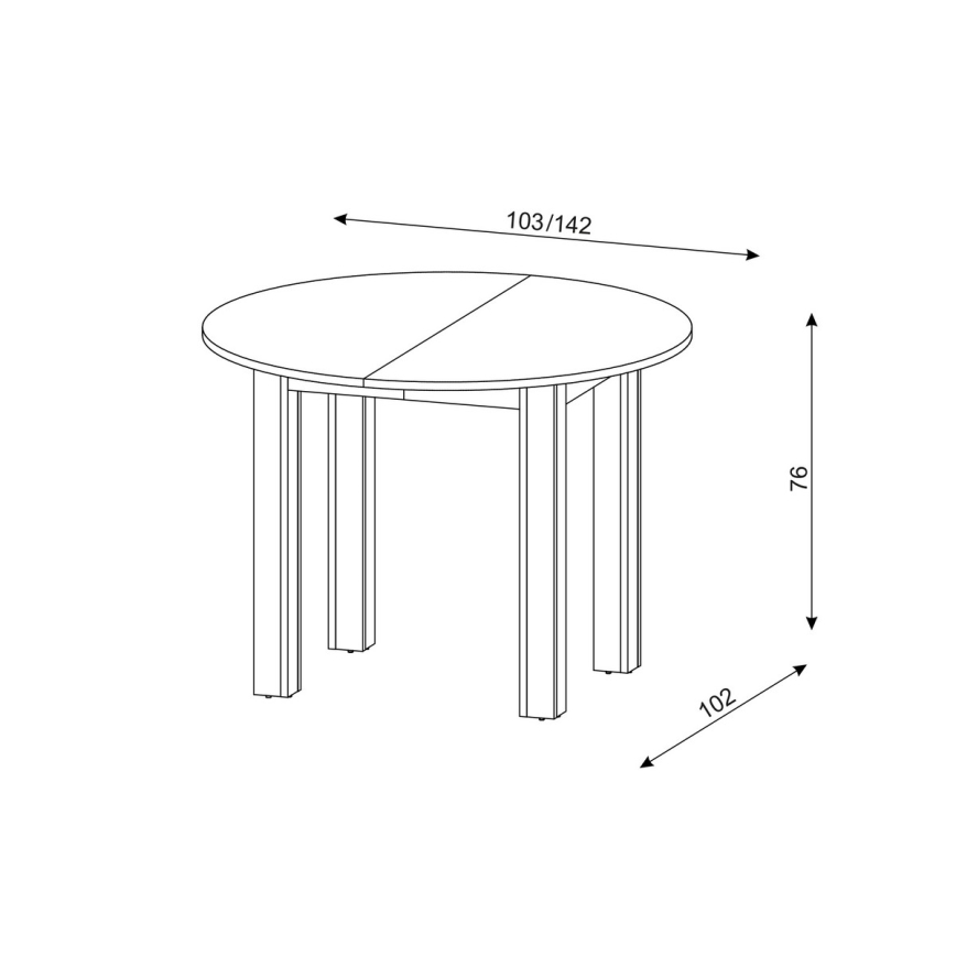 Izvelkams ēdamgalds WILY artisan ozols/melns