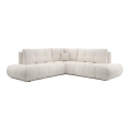 Izvelkams kreisais L formas polsterēts stūra dīvāns ALMADA ar uzglabāšanas nodalījumu, bēšs