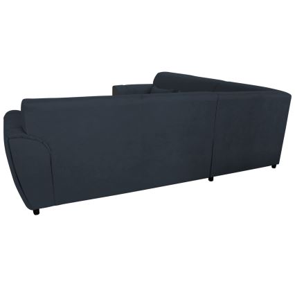 Izvelkams stūra dīvāns ar glabāšanas nodalījumu L-formā VISEU, labais, antracīts/melns