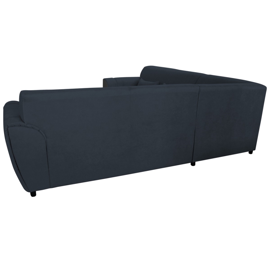 Izvelkams stūra dīvāns ar glabāšanas nodalījumu L-formā VISEU, labais, antracīts/melns