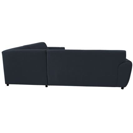 Izvelkams stūra dīvāns ar glabāšanas nodalījumu L-formā VISEU, labais, antracīts/melns