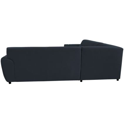 VISEU L formas izvelkams kreisais stūra dīvāns ar glabātuvi, antracīts/melns