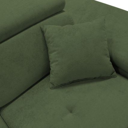 Izvelkams L formas stūra dīvāns CASTELO ar uzglabāšanas nodalījumu, ar labo stūri, zaļš