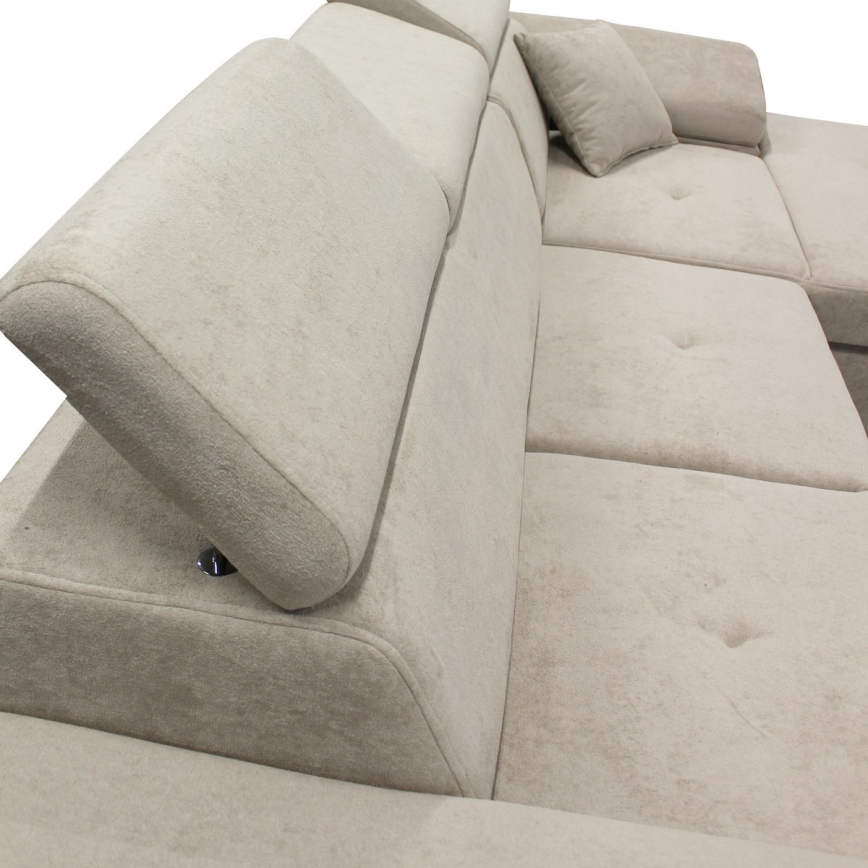 Izvelkams L formas stūra dīvāns CASTELO ar uzglabāšanas nodalījumu, labais, pelēks