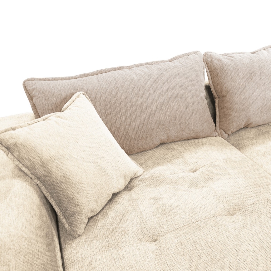 Izvelkams L formas stūra dīvāns ar uzglabāšanas nodalījumu LAGOA, kreisais, bēšs/brūns