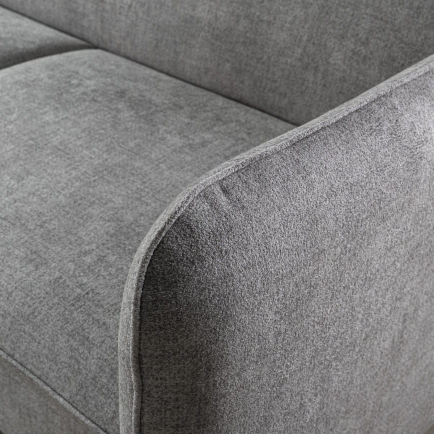 Izvelkams L veida stūra dīvāns ar uzglabāšanas nodalījumu NISA, pelēks, kreisais