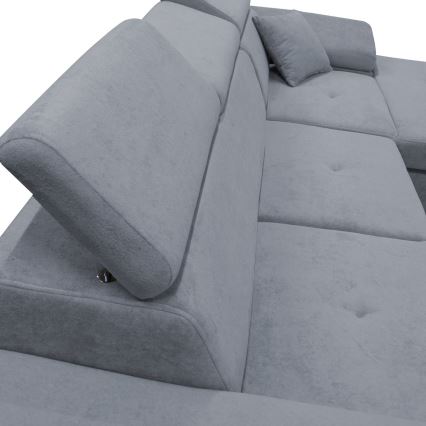 Izvelkams L-formas stūra dīvāns ar uzglabāšanas nodalījumu CASTELO, labais, tumši pelēks