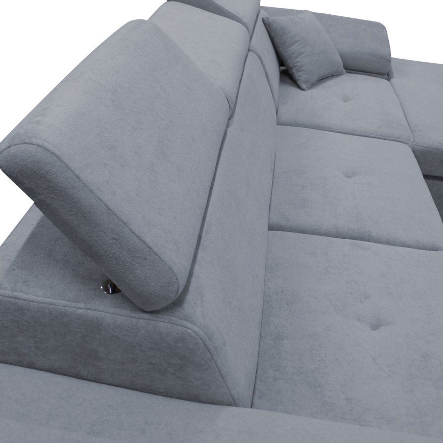 Izvelkams L-formas stūra dīvāns ar uzglabāšanas nodalījumu CASTELO, labais, tumši pelēks