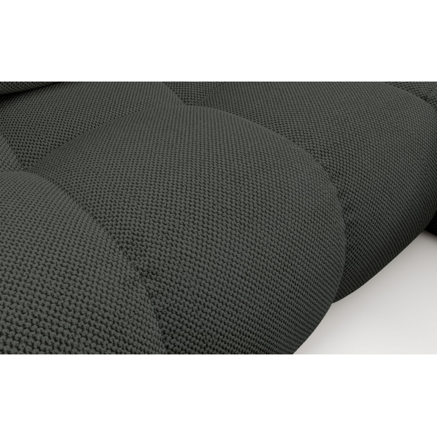 Izvelkams L formas tapicerēts stūra dīvāns ALMADA, labais, ar uzglabāšanas nodalījumu, antracīts