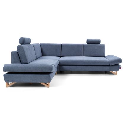 Izvelkams kreisais L-formas stūra dīvāns AVESTA ar uzglabāšanas nodalījumu, zils