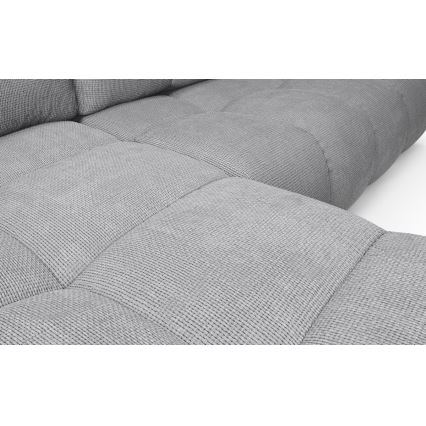 Izvelkams L-veida stūra dīvāns ALMADA ar uzglabāšanas nodalījumu, kreisais, pelēks