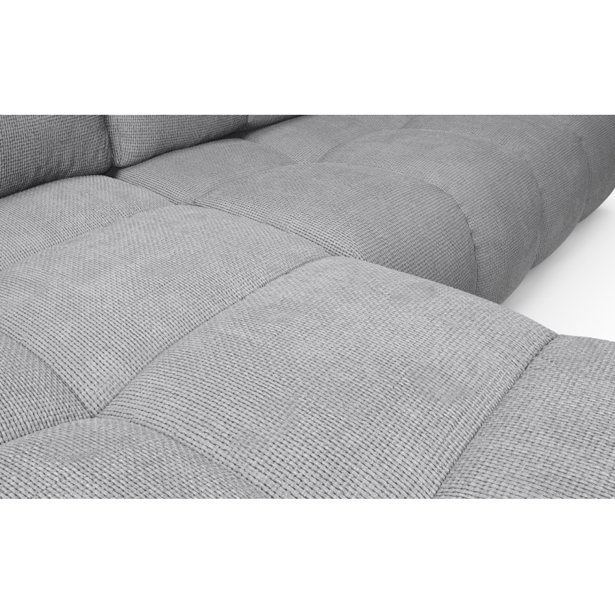 Izvelkams L-veida stūra dīvāns ALMADA ar uzglabāšanas nodalījumu, kreisais, pelēks