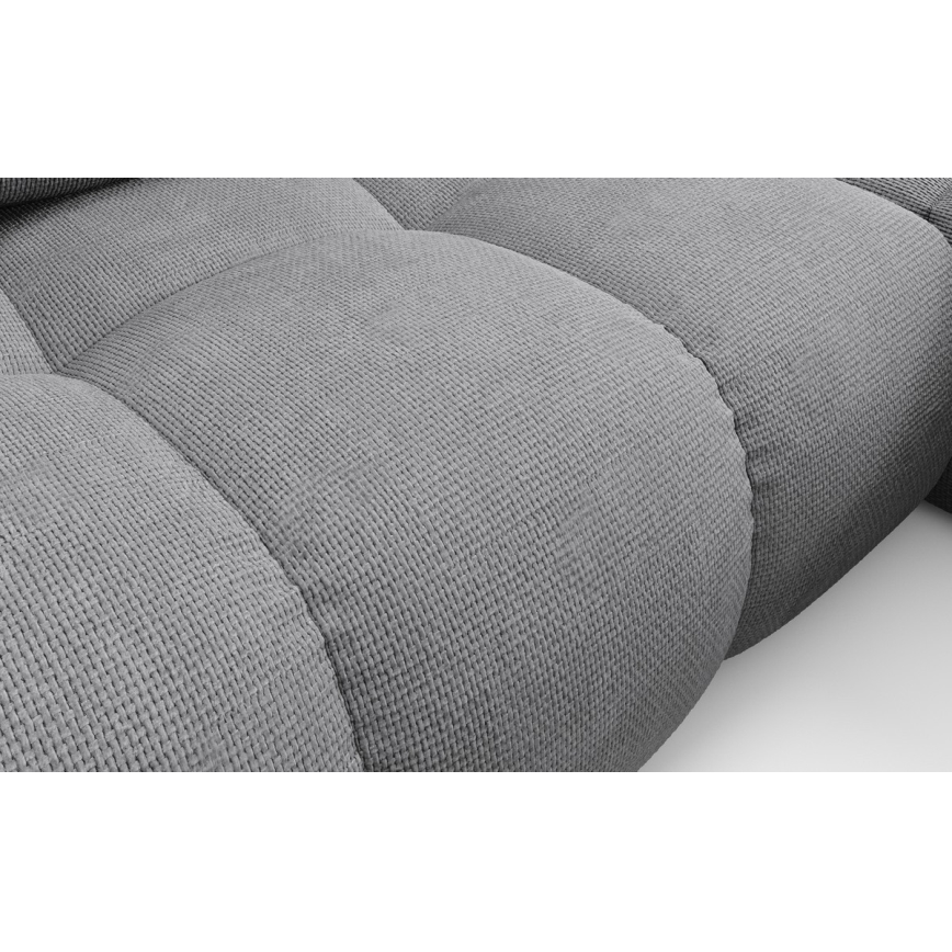 Izvelkamais stūra polsterētais dīvāns ALMADA L formā ar uzglabāšanas nodalījumu, labais, pelēks