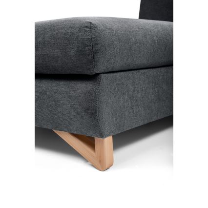 Izvelkams kreisais L-formas polsterētais stūra dīvāns AVESTA ar uzglabāšanas nodalījumu, antracīts