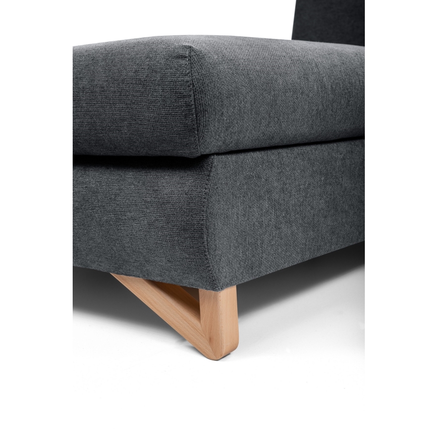 Izvelkams kreisais L-formas polsterētais stūra dīvāns AVESTA ar uzglabāšanas nodalījumu, antracīts