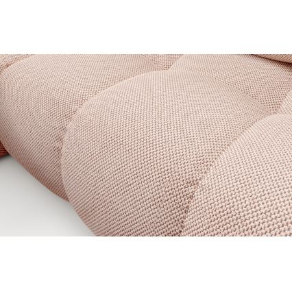 Izvelkamais L formas stūra mīkstais dīvāns ALMADA ar uzglabāšanas nodalījumu, kreisais, rozā