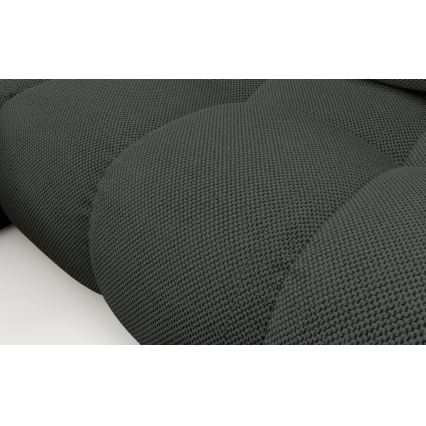 Izvelkams L-veida stūra dīvāns ALMADA, tapicerēts, ar uzglabāšanas nodalījumu — kreisais, antracīts