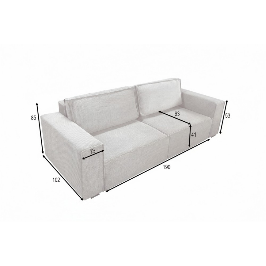 Izvelkams trīsvietīgs dīvāns ar uzglabāšanas nodalījumu RONDA, bēšs