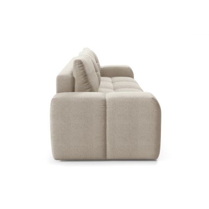 Izvelkams trīsvietīgs polsterēts dīvāns ar uzglabāšanas nodalījumu ALMADA bēšs