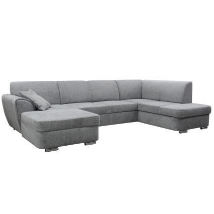 Izvelkams U-veida stūra dīvāns ar uzglabāšanas nodalījumu SERPA, labais, pelēks