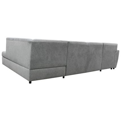Izvelkams U-veida stūra dīvāns ar uzglabāšanas nodalījumu SERPA, labais, pelēks