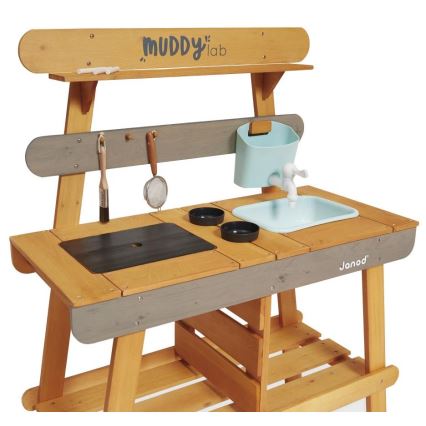 Janod - Āra koka rotaļu virtuvīte MUDDY LAB