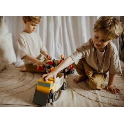 Janod - Koka konstruktora komplekts BRICOKIDS, kravas automašīna