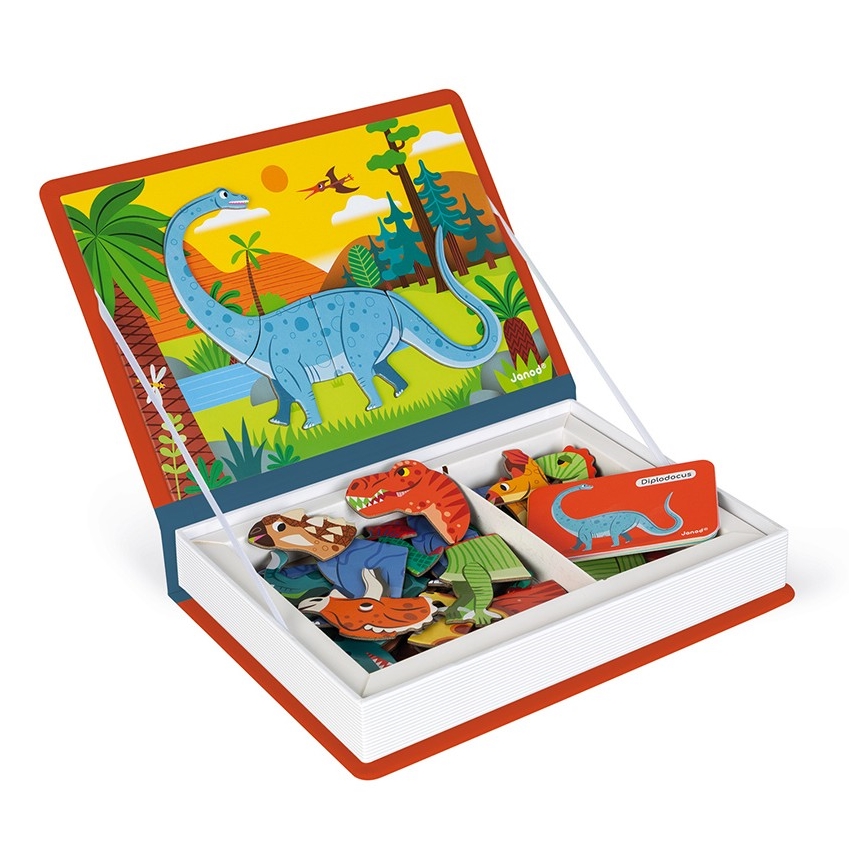 Janod - Magnētisks interaktīvais komplekts MAGNETIBOOK, dinozauri