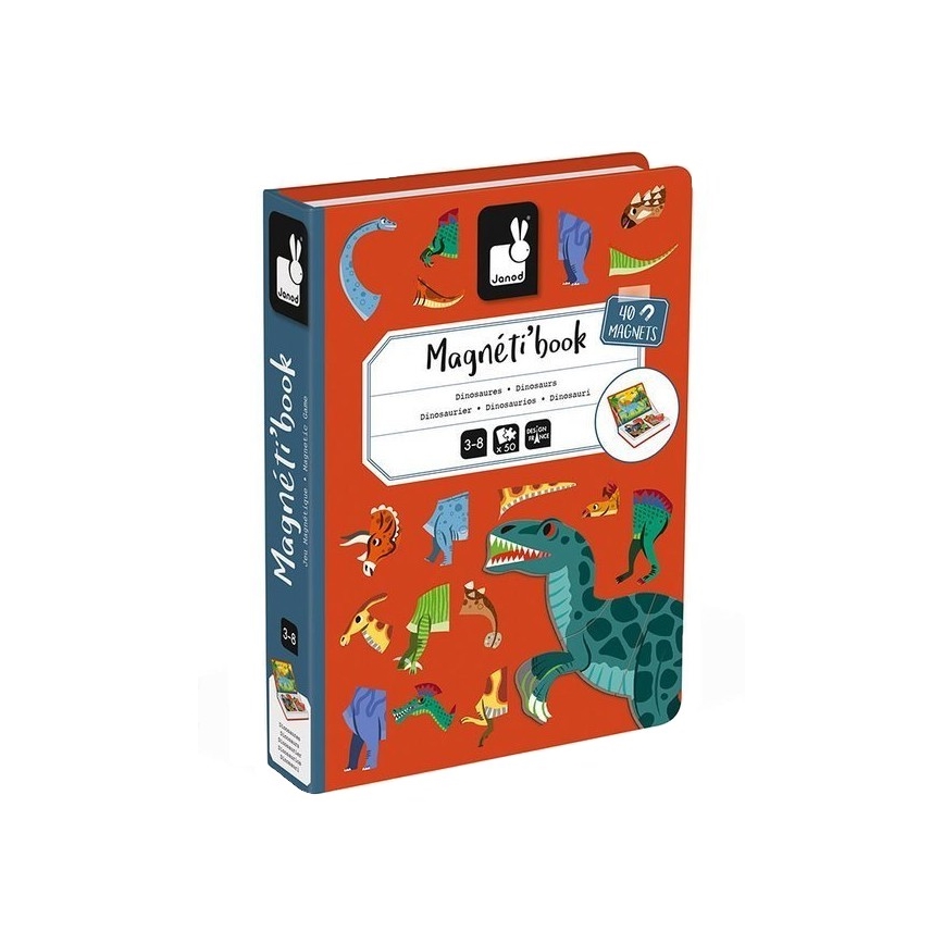 Janod - Magnētisks interaktīvais komplekts MAGNETIBOOK, dinozauri