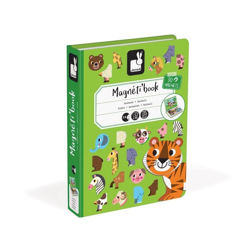Janod - Magnētisks interaktīvais komplekts MAGNETIBOOK, dzīvnieki