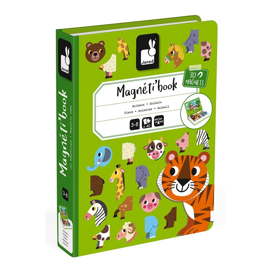 Janod - Magnētisks interaktīvais komplekts MAGNETIBOOK, dzīvnieki