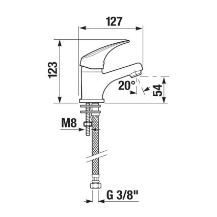 JIKA H3111N10041101 - Izlietnes krāns TALAS 12,3 cm spīdīgi hromēts