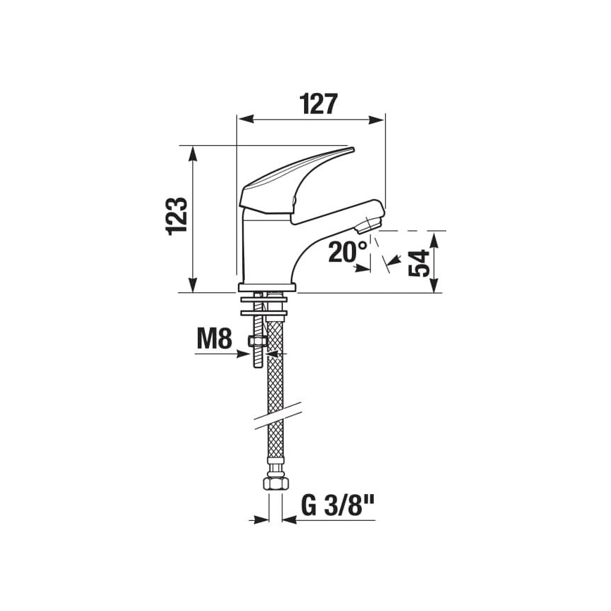 JIKA H3111N10041101 - Izlietnes krāns TALAS 12,3 cm spīdīgi hromēts