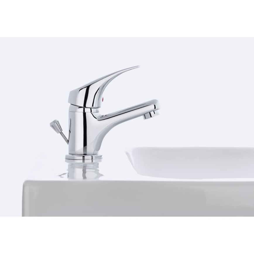 JIKA H3111N10041111 - Izlietnes krāns + noteka ar pārplūdi TALAS 12,3 cm spīdīgi hromēts